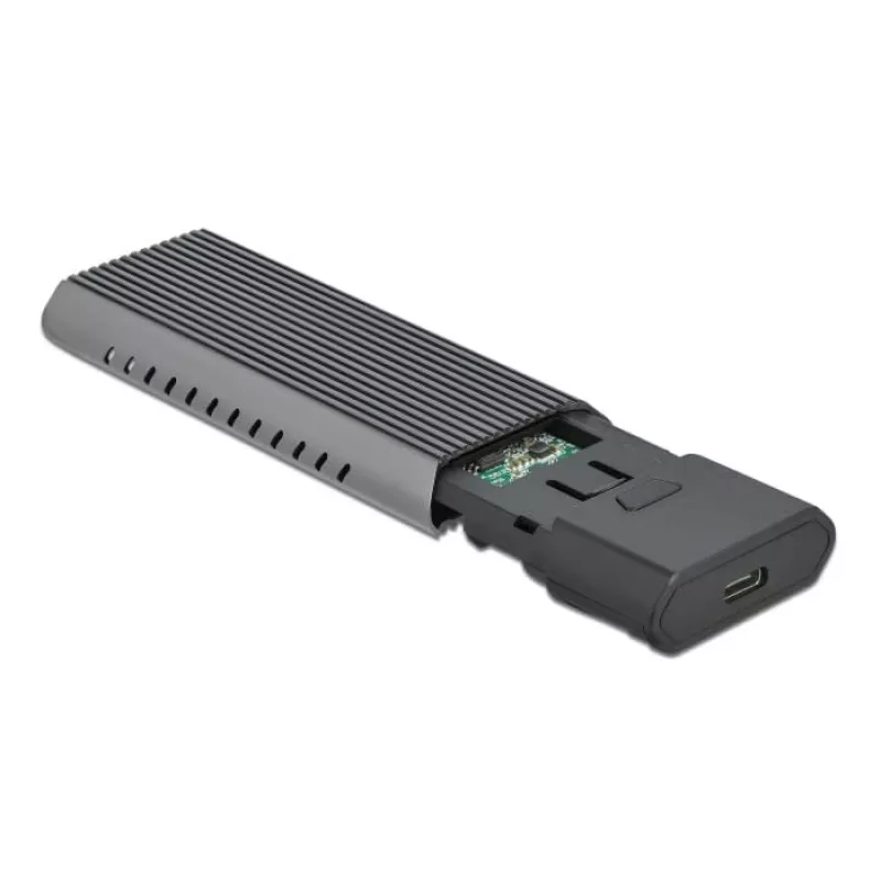 Caixa externa USB Type-C combo DeLOCK para SSD M.2 NVMe PCIe ou SATA - Caixa de armazenamento - M.2 - Cartão M.2 NVMe / SATA 10Gb/s - USB 3,2 (Gen 2) (4263