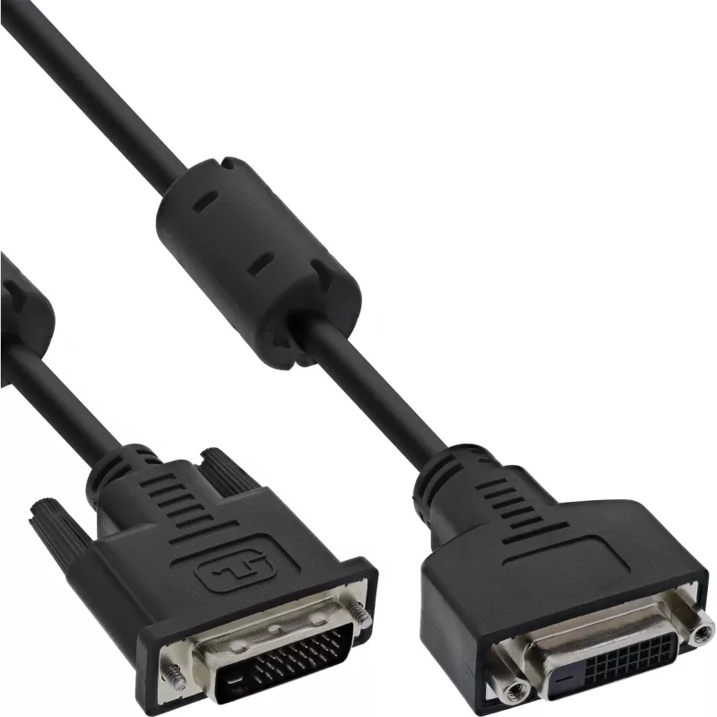 Cabo DVI-D InLine 24+1 M/F, Dual Link, 2 núcleos de ferrite, 3 m