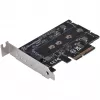 Placa adaptadora Silverstone SST-ECM27 M.2/SATA, PCIe 4.0, 1x M-Key, 2x SATA 6G - Low Profile
