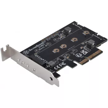 Placa adaptadora Silverstone SST-ECM27 M.2/SATA, PCIe 4.0, 1x M-Key, 2x SATA 6G - Low Profile