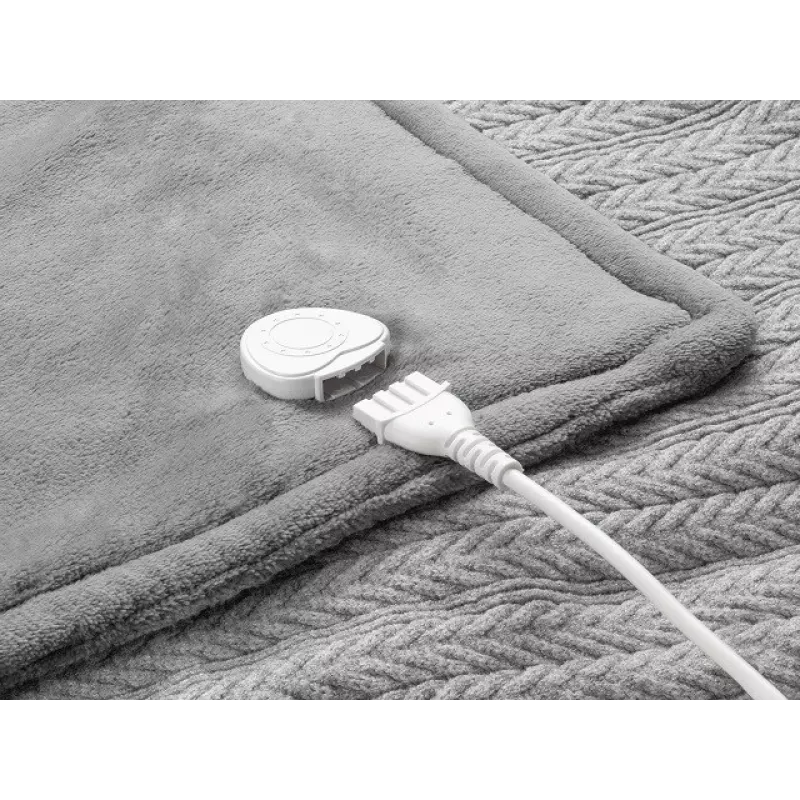 Cobertor elétrico Medisana HB 680, 120 W, peluche cinzento
