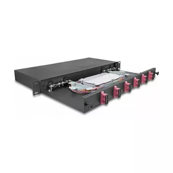 Caixa de fusão de fibra ótica DeLOCK 67002 preto metal 482x220x44mm