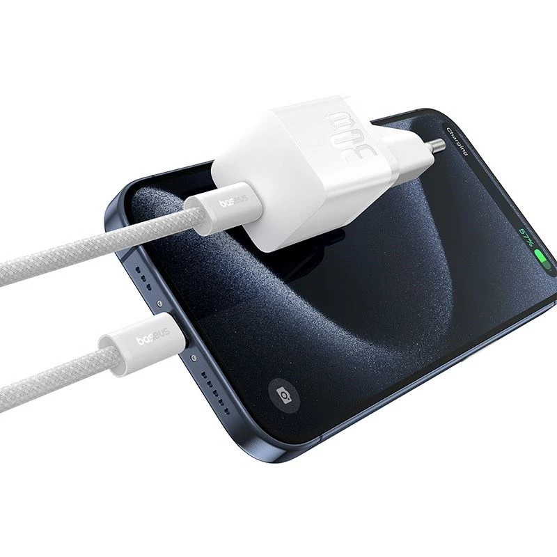 Carregador de parede Baseus P10110902213-01 USB-C GaN5 mini 30W branco