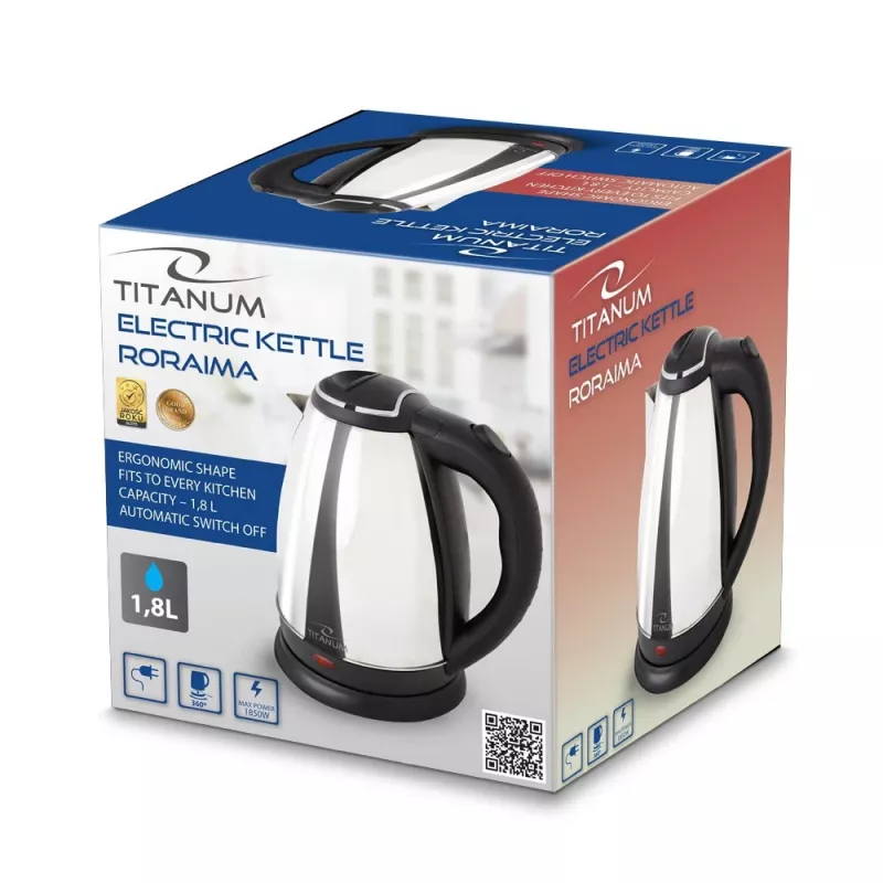 Titanum TKK102S chaleira elétrica 1,8 L 1800 W prateado