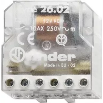 Interruptor de impulso FINDER 230V AC 26.02.8.230.0000 Série 26 para caixa de encastrar 2 contactos 10A 26.02.8.230.0000 (260282300000)