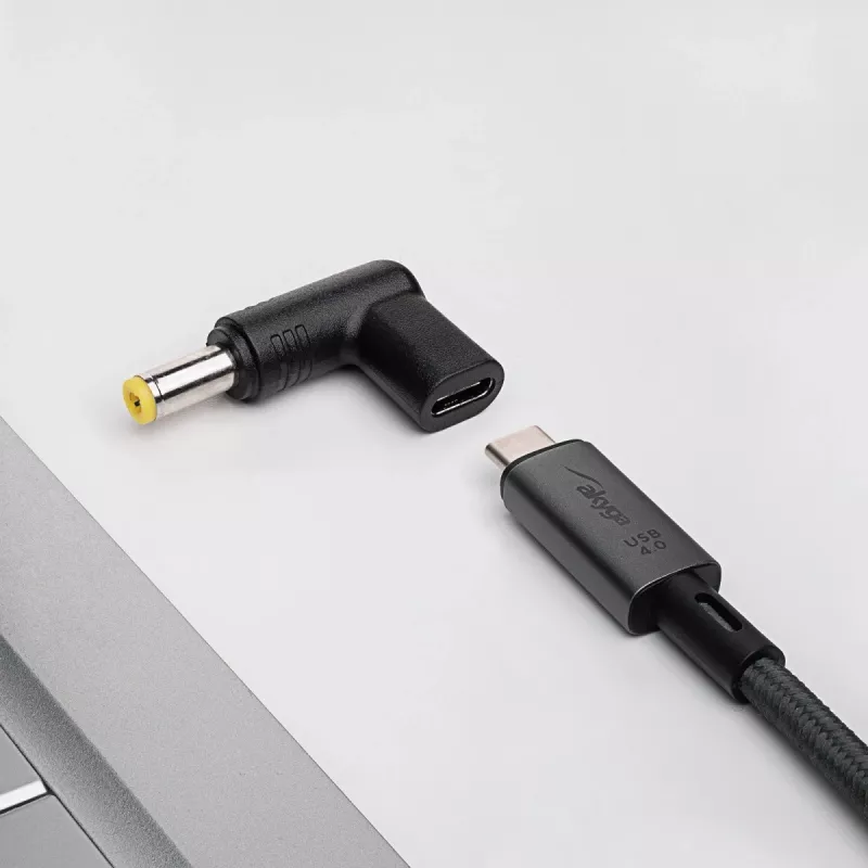 Akyga AK-ND-C01 adaptador de carregamento USB-C para DC 5,5 x 2,5 mm para portáteis, 18,5-20 V, 100 W