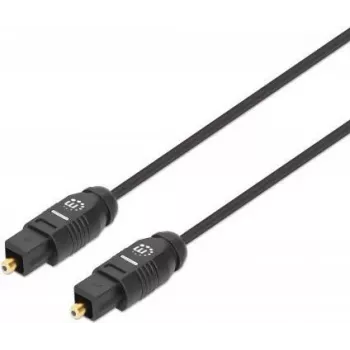 Cabo de áudio ótico digital Toslink Manhattan, 1 m, ficha/ficha, Toslink S/PDIF, contactos banhados a ouro, garantia vitalícia