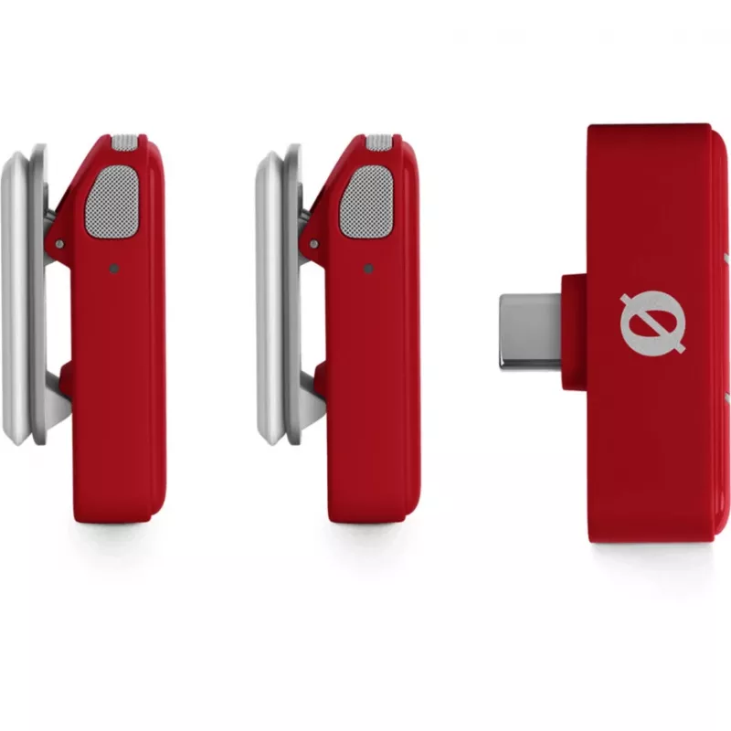 Microfone sem fios Rode Wireless Micro — transmissor e recetor compactos com clipe, vermelho