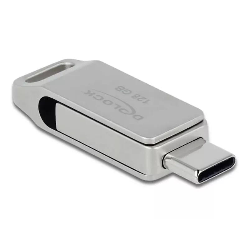 Pen drive DeLOCK 128 GB USB-C Type-A modelo rotativo