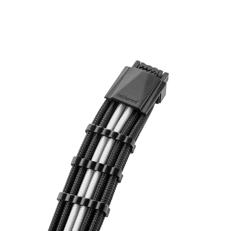 CableMod C-Series PRO ModMesh Sleeved 12VHPWR StealthSense - conjunto de cabos de alimentação - preto/branco (CM-PCSR-16P3-N60KKW-5PK-R)