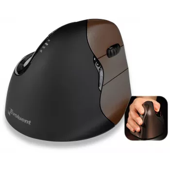 Evoluent VerticalMouse 4 Small - Rato vertical - Para destros - ótico - 6 botões - sem fios - 2,4 GHz - recetor sem fios (USB)