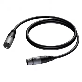 Cabo de áudio PROCAB CAB901 5 m ficha XLR para conector fêmea preto
