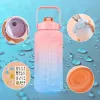 Garrafa motivacional Extralink, 2000 ml, verde-roxo, BUT-190