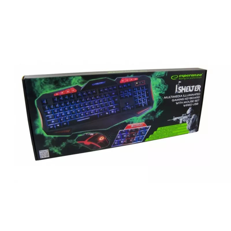 Conjunto Esperanza EGK3000 teclado + teclado com fios com retroiluminação