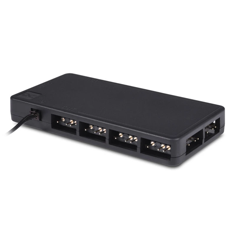 Alphacool Core 25669 splitter DRGB 11x de 3 pinos com conector de alimentação SATA, preto