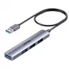Hub USB Unitek H1208CGY01 — 4 portas USB 3.0 (5 Gbit/s), compatível com USB 2.0, alumínio