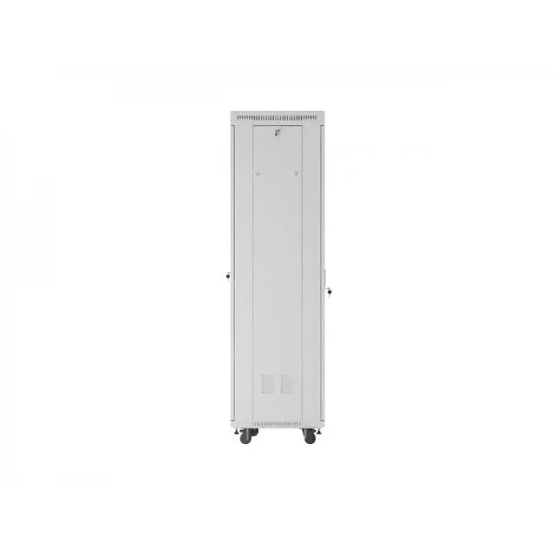 Armário rack de chão LANBERG 19 polegadas 42U 600×600 mm cinzento com porta de vidro e LCD (embalagem plana)