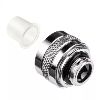 Conector Alphacool 17470 – Conector de refrigeração líquida para PC em latão cromado, altura 20 mm, peso 23 g