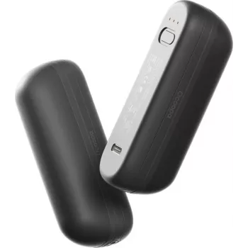 Aquecedor de mãos recarregável Ocoopa UT2s Mini — aquecedor de bolso portátil de 2600 mAh, alumínio, preto
