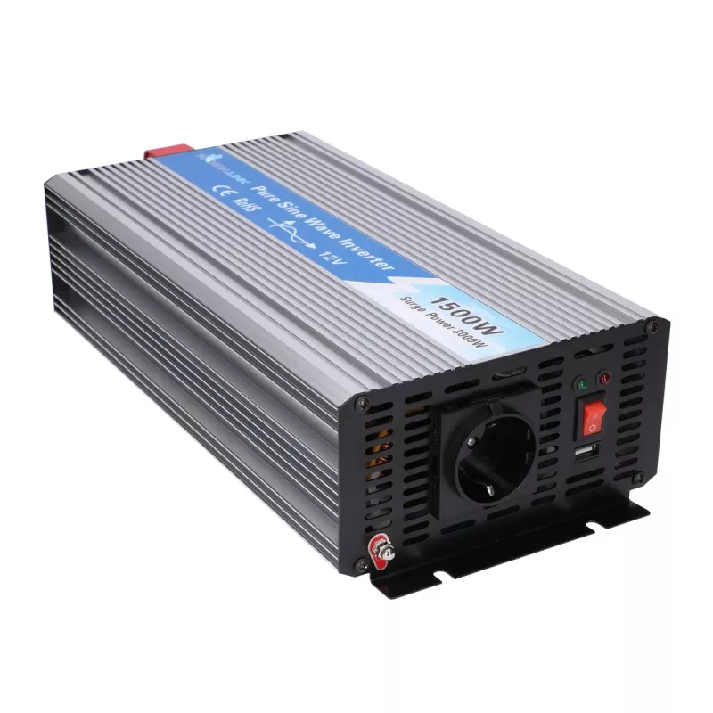 Extralink OPIP-1500W conversor de tensão de onda sinusoidal pura, de 12 V para 230 V, 1500 W