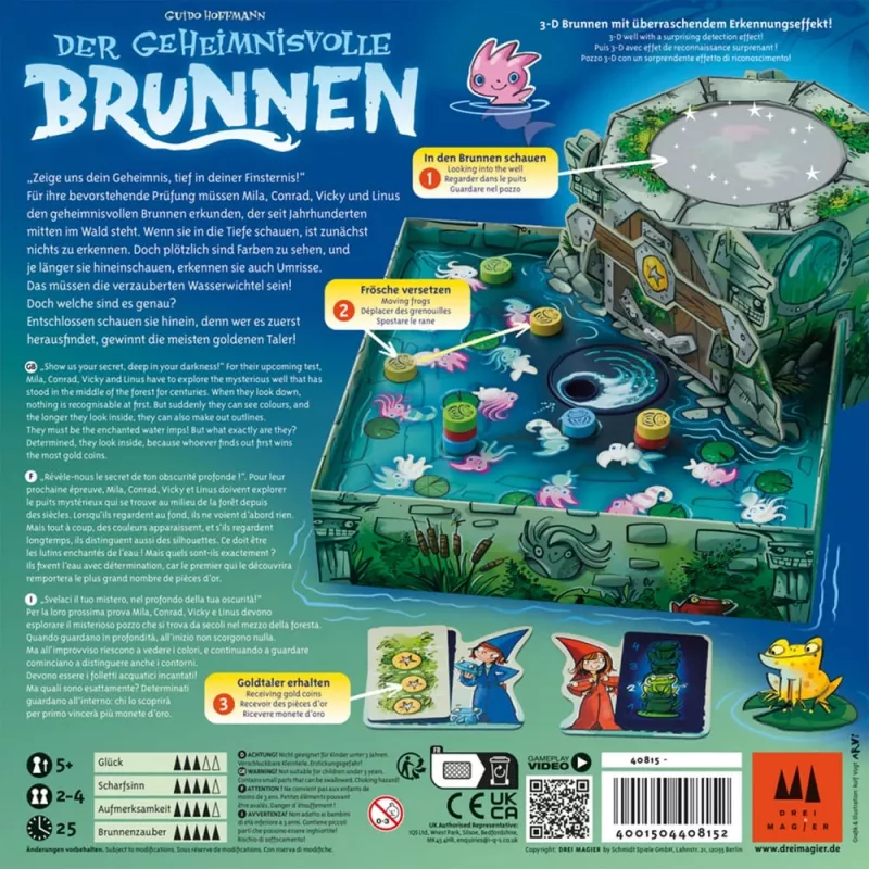 Drei Magier: Der geheimnisvolle Brunnen, jogo de tabuleiro
