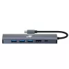 Adaptador HUB USB C 6in1 - HDMI, USBx3, PD, RJ-45