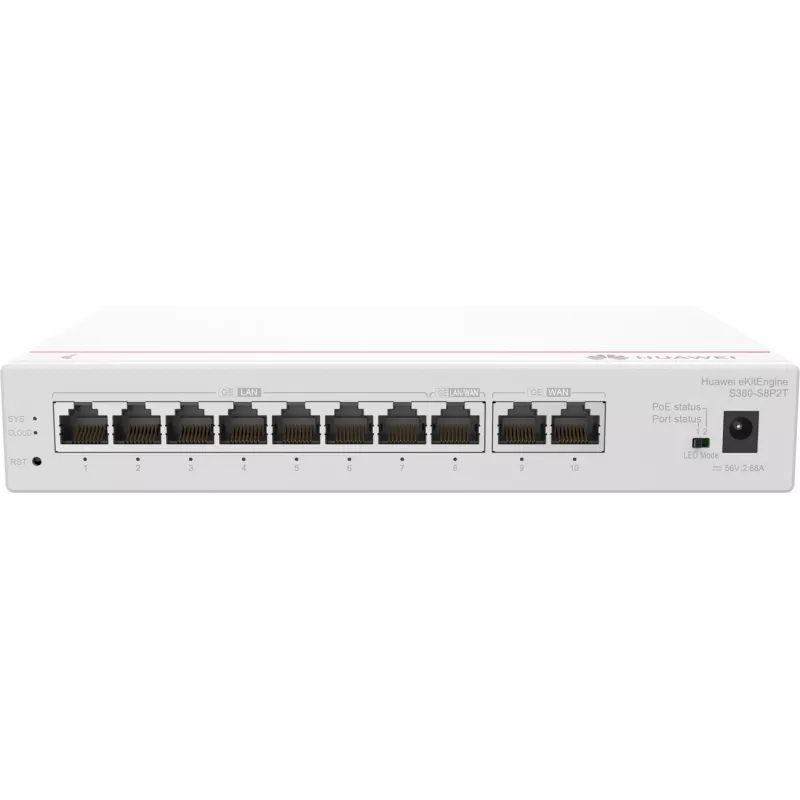 HUAWEI eKit S380-S8P2T router multisserviço, 2x WAN, 8x LAN PoE