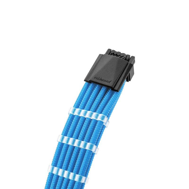 Conjunto de extensão de cabo CableMod PRO ModMesh 12VHPWR — azul-claro, extensões GPU 12+4 pinos de 3 peças