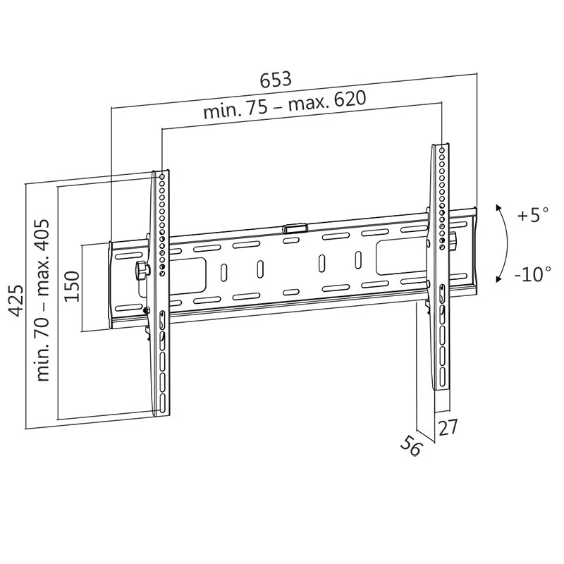 Suporte de TV LogiLink BP0018 177,8 cm (70 polegadas) preto