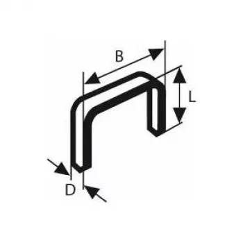Agrafos de arame fino Bosch, Type 53:, 1000 agrafos, 11,4 x 0,74 x 14 mm