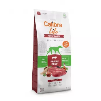 Comida seca para cães Calibra Life Adult Large carne fresca de vaca 12 kg — raças grandes adultas, 25–45 kg, 25% de proteína, 14% de gordura