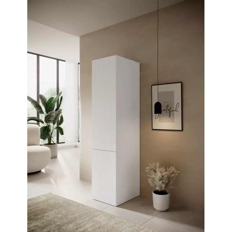 Roupeiro cama meble PAFOS 1D 45x55,5x198,5 cm branco mate, 4 prateleiras