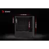 Caixa de PC SAVIO Noctis Flow — Cube Mini-ITX/Micro-ATX/ATX, 3x120 mm à frente, 1x120 mm atrás, 2x3,5 polegadas + 3x2,5 polegadas baías, vidro temperado