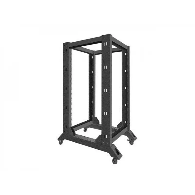 Rack autónomo LANBERG OR01-6822-B 22U, 600 mm L x 800 mm P, preto, capacidade de carga 600 kg