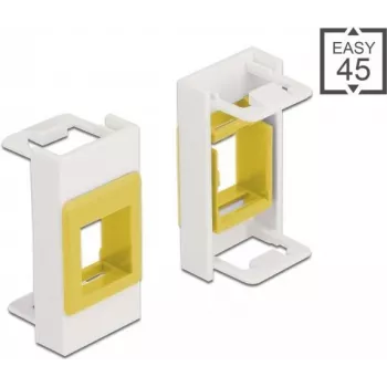Suporte Keystone DeLOCK Easy 45 Módulo 22,5 x 45 mm branco amarelo