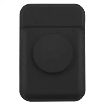 Carteira magnética para cartões UniQ Flixa — compatível com MagSafe, preta (preto azeviche)