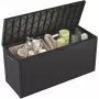 Caixa de arrumação exterior Keter 249722 270 L, resistente às intempéries, grafite, retangular 1180×440×580 mm