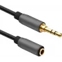 Cabo de extensão de áudio helos 288712 – ficha jack 3,5 mm para conector fêmea jack, 1 m