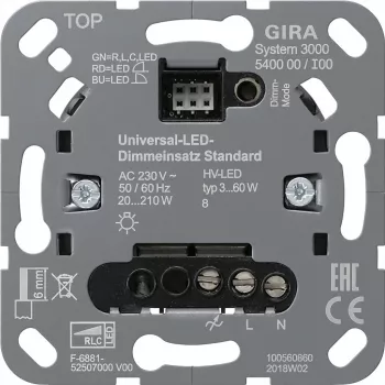 GIRA 540000 540000 S3000 Uni-LED mecanismo dimmer standard (540000)