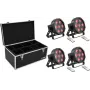 Conjunto de projetores LED de chão EUROLITE SLS-7 HCL 4x com mala de transporte TDV-1