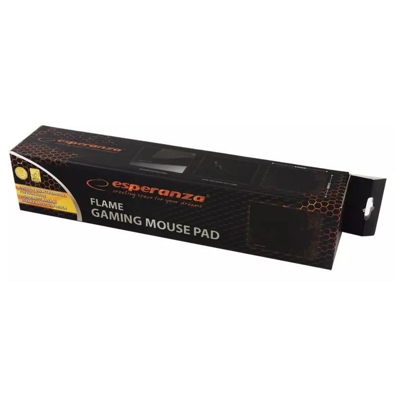 Tapete de rato ESPERANZA EA146R — tapete gaming de borracha 440 × 354 × 4 mm, base antiderrapante, preto/vermelho