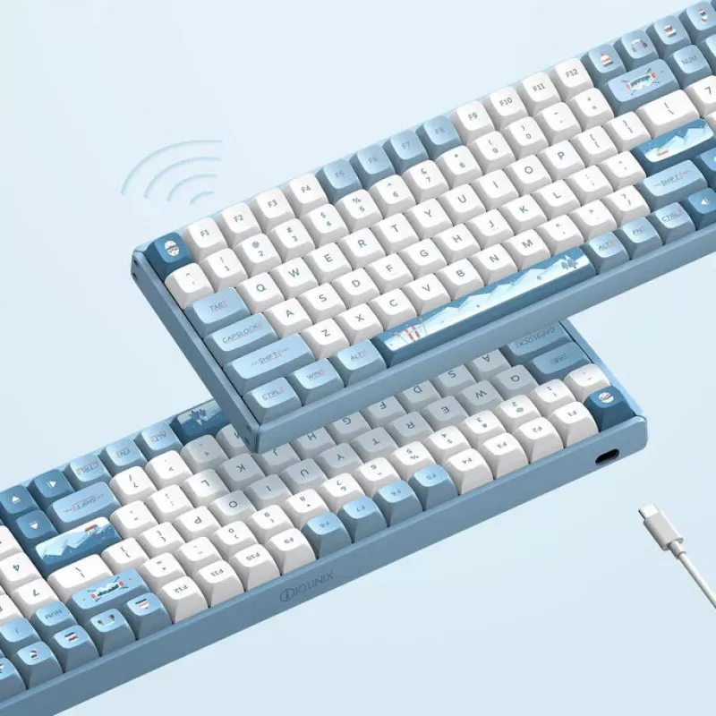 IQUNIX F97 Wintertide teclado gaming sem fios, RGB, interruptores MX Brown, US