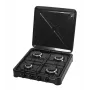 Fogão a gás Ravanson K-04TB — placa de fogão a gás de encastre com 4 queimadores, preto, botões rotativos, caixa metálica