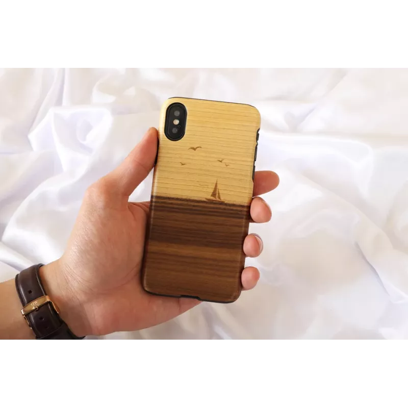 Capa para smartphone man and wood para iPhone X/XS – modelo mare, preto