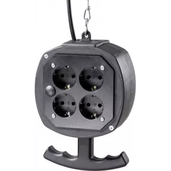 Bloco de tomadas suspenso AS Schwabe Watzmann ES1 preto IP20, modelo 60971