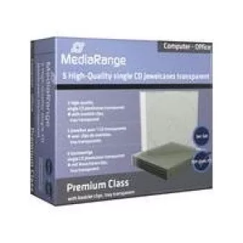 MEDIARANGE BOX31-T - caixa de jóia - 1 disco - transparente - plástico - 120 mm - 140 mm
