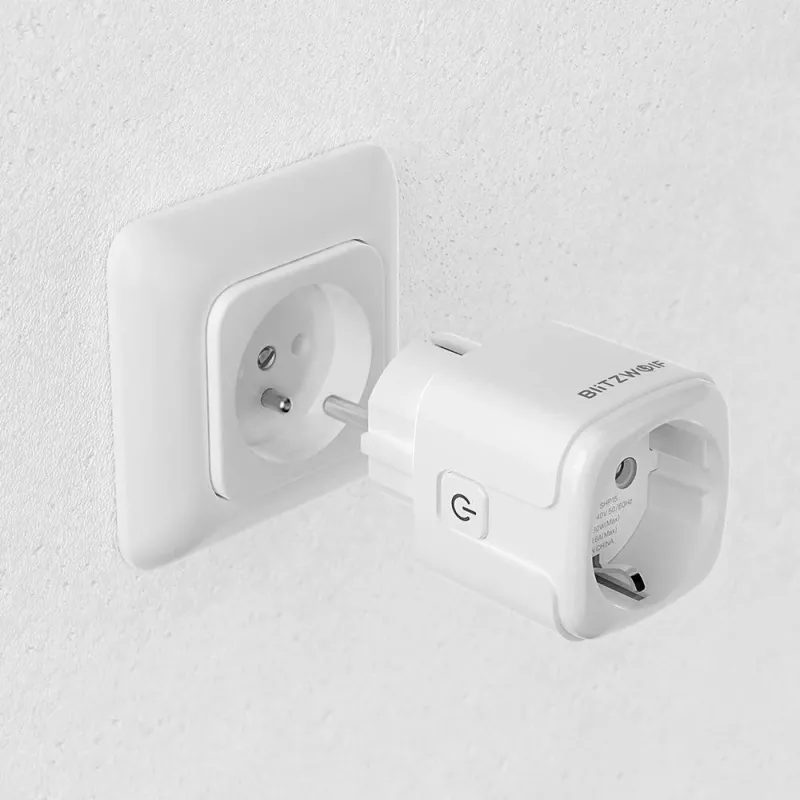 Tomada inteligente BlitzWolf BW-SHP15 ZigBee 3680W — tomada embutida compatível com Wi-Fi/ZigBee