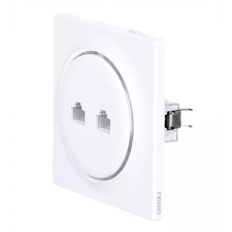 Tomada Fibaro Walli N 2 x RJ-45 branca
