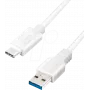 Logilink – Cabo USB – USB Type-A (M) para USB-C (M) reversível – USB 3.2 Gen 1 – 3 A – 15 cm – branco (CU0172)