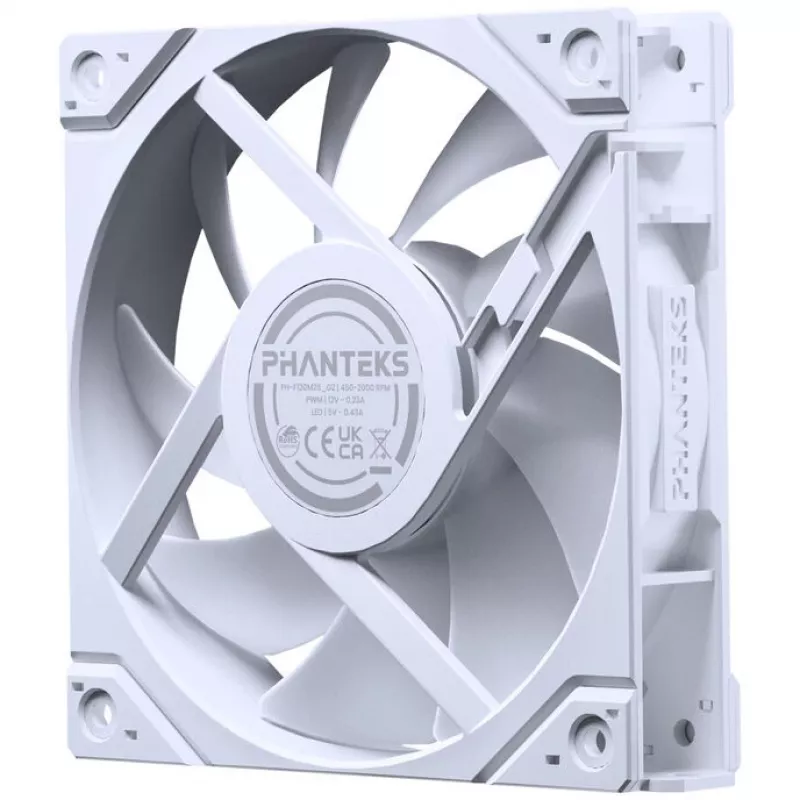 Phanteks M25 Gen2 PH-F120M25R_G2_DWT01 ventoinha de caixa 120 mm PWM D-RGB com pás invertidas, branca